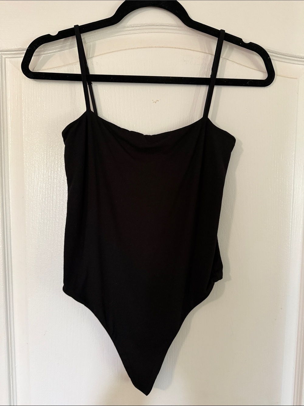 INDAH BODY Black Girls' One-Piece Bodysuit with Spaghetti Straps